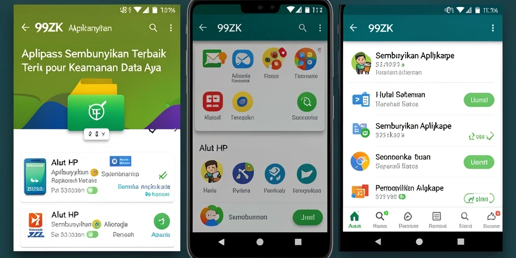 Tampilan antarmuka aplikasi 99ZK yang sederhana dan fungsional.
