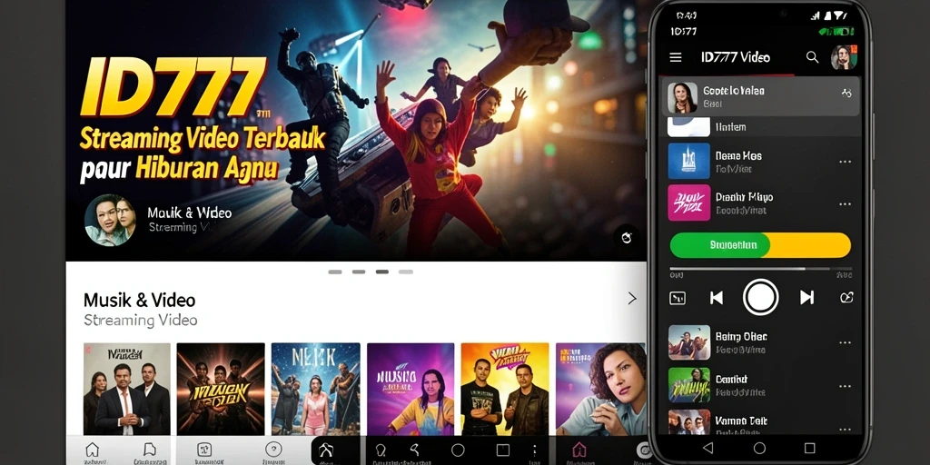Antarmuka pengguna <strong>ID777</strong> yang ramah dan mudah digunakan untuk streaming video.