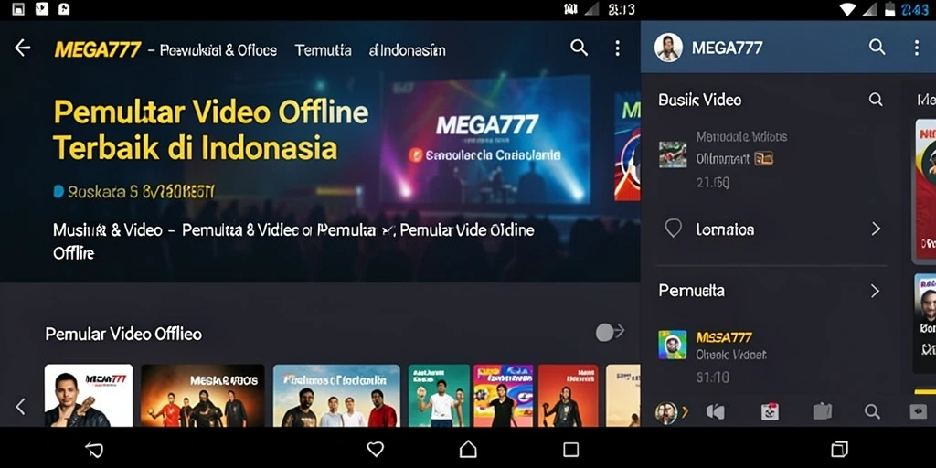 Antarmuka MEGA777 yang sederhana dan mudah digunakan untuk Pemutar Video Offline.