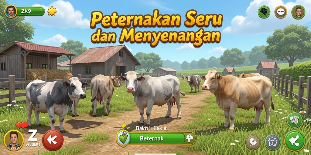 Tampilan antarmuka ZK9 dengan fitur Beternak yang lengkap.